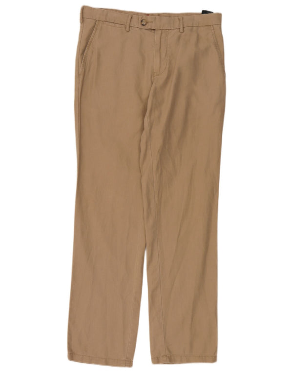 Tommy Hilfiger Mens Straight Chino Trousers W32 L32 Beige Linen