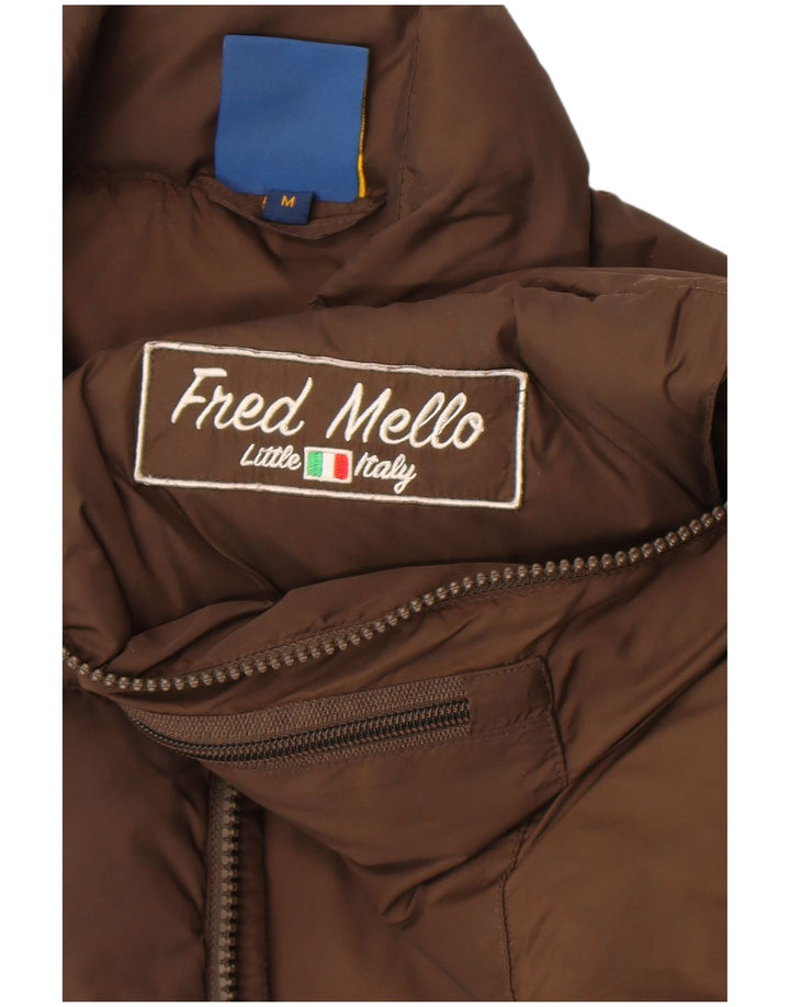 Fred Mello Herre grafisk polstret Gilet UK 40 medium brun polyamid