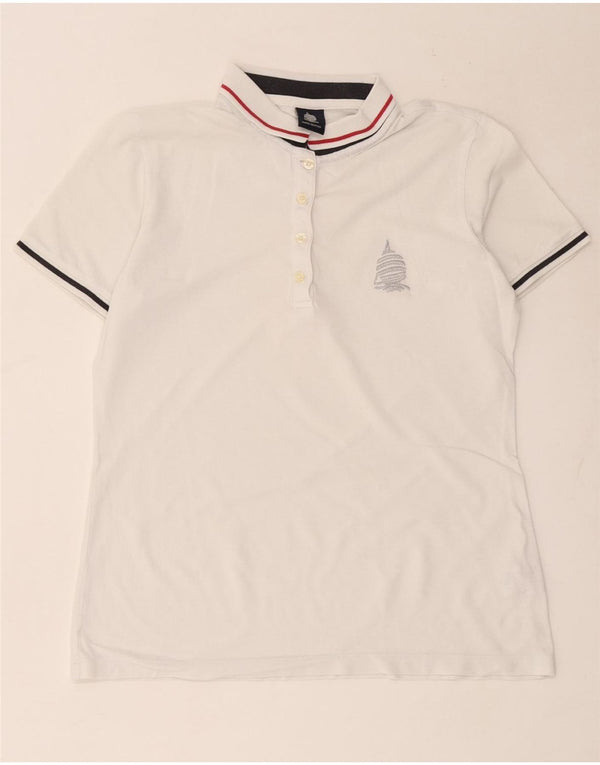 Marina Yachting Womens Polo Shirt UK 14 Medium White Cotton
