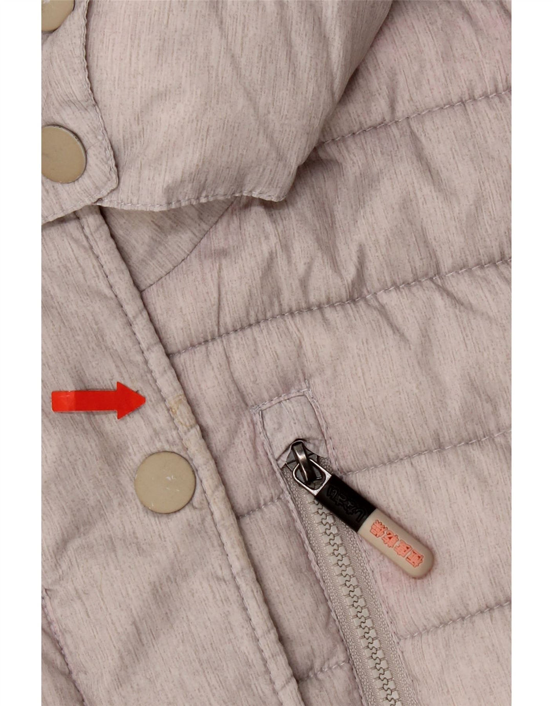 Giacca imbottita con cappuccio da donna Superdry UK 14 grande poliestere grigio