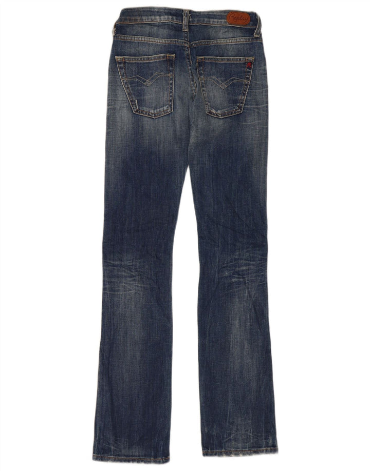 Replay Damen Slim Bootcut Jeans W25 L32 Blaue Baumwolle