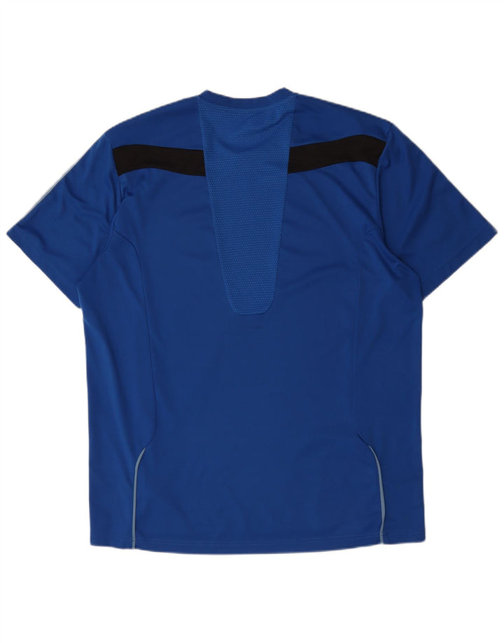 Adidas Mens T-Shirt Top XL Blue Colourblock Polyester