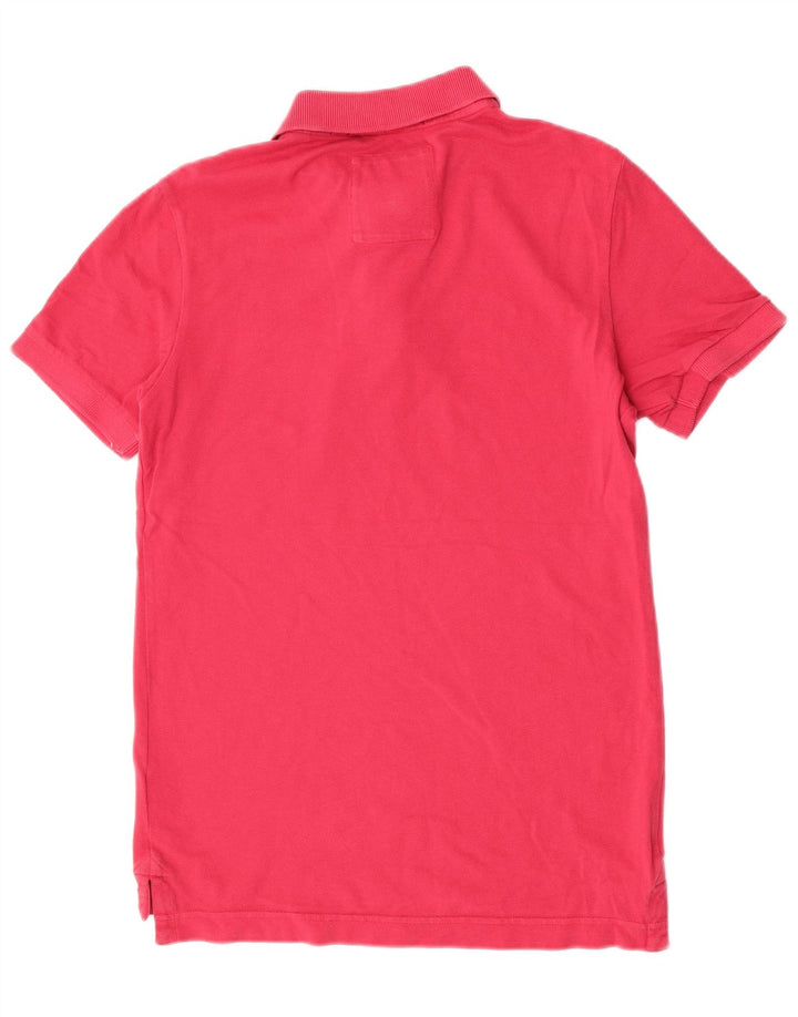 Superdry Mens Short Sleeve Polo Shirt Medium Pink Cotton