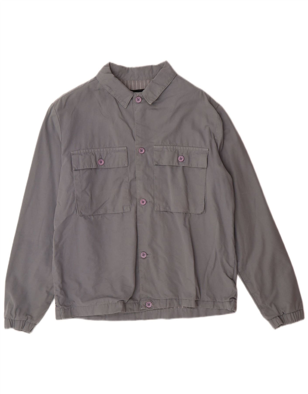 Giubbotto bomber da uomo ZARA UK 36 piccolo cotone grigio