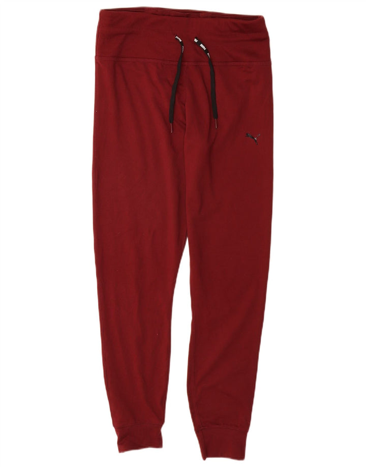 PUMA Womens Tracksuit Trousers Joggers UK 12 Medium  Maroon Polyester