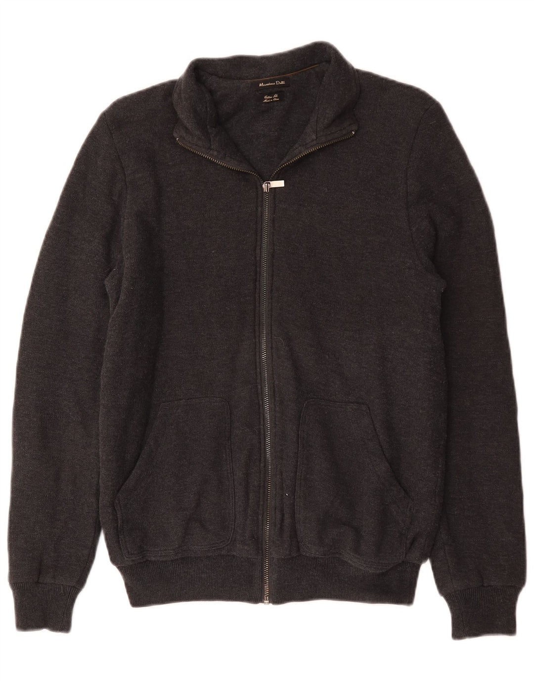Massimo Dutti Mens Tracksuit Top Jacket Medium Grey Cotton