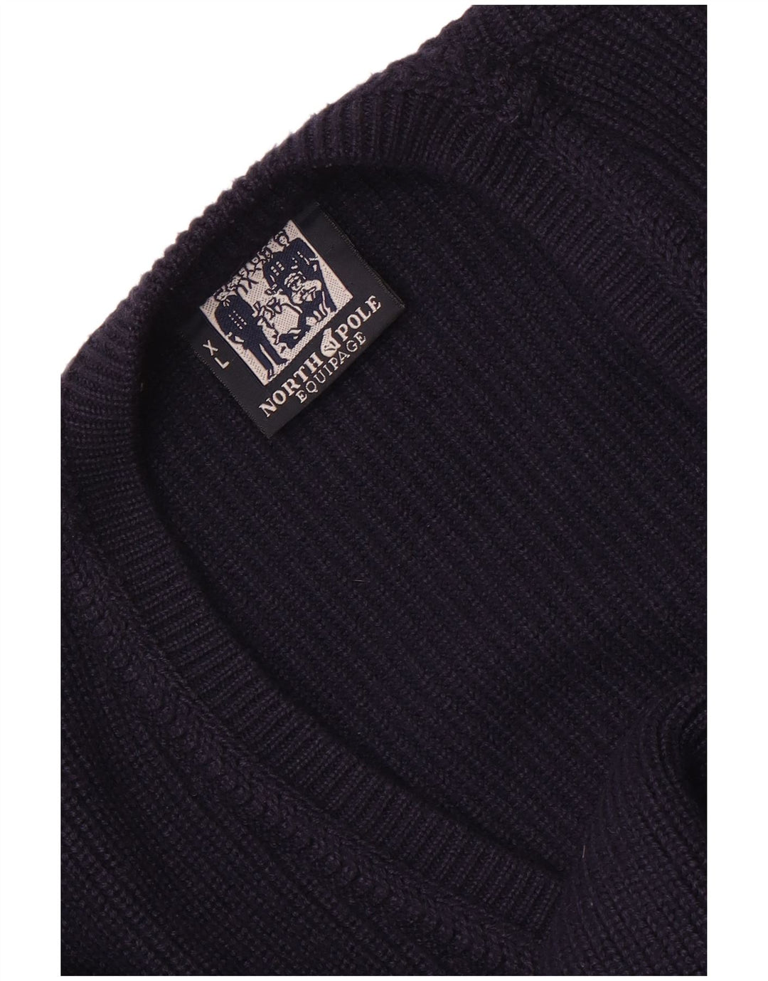 North Pole Mens Cardigan Sweater XL Navy Blue