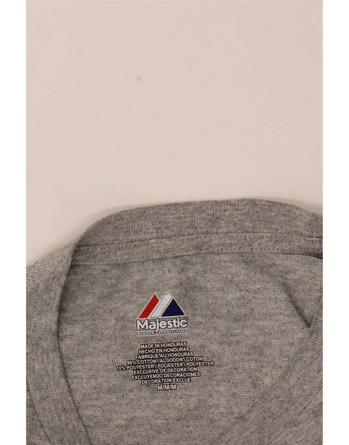 Majestic Herre Boston Red Sox Grafisk T-Shirt Top Medium Grå Polyester