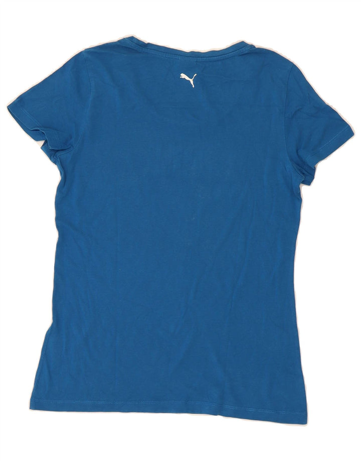 PUMA Womens Graphic T-Shirt Top UK 12 Medium  Blue Vintage Puma and Second-Hand Puma from Messina Hembry 
