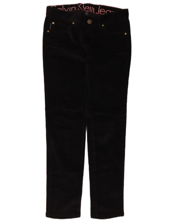 Calvin Klein Damen Velvet Skinny Casual Hose W31 L31 Schwarz