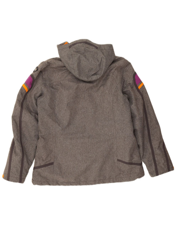 Killtec Womens Hooded Windbreaker Jacket IT 44 Medium Grey Colourblock