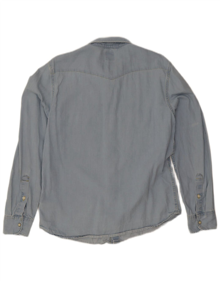 Lee Womens Slim Fit Denim Shirt Large Blue Cotton