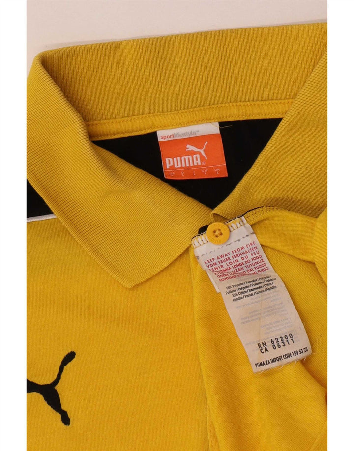 Puma Polo Homme Large Jaune Colorblock Polyester