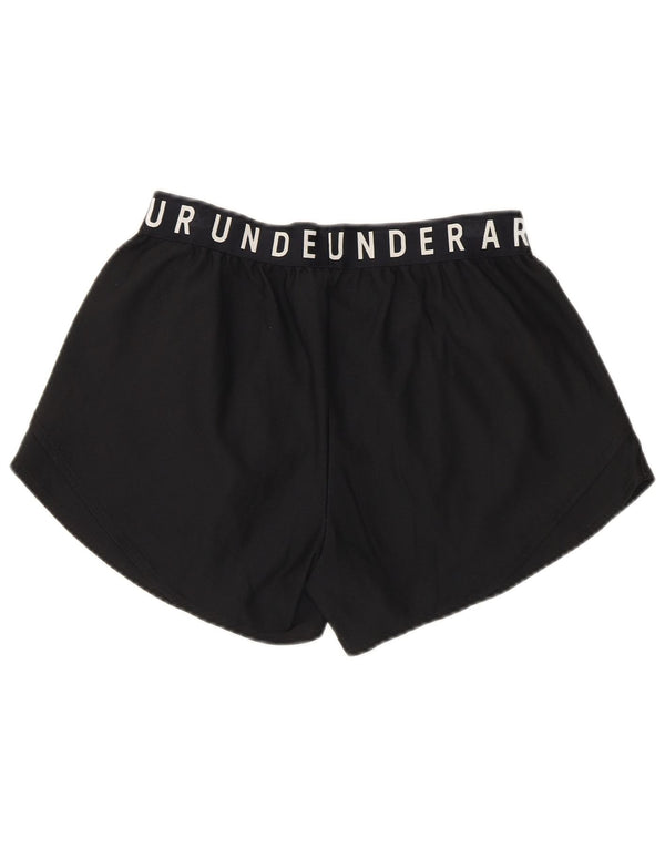Under Armour Damen Heat Gear Graphic Sport Shorts UK 10 Small Schwarz