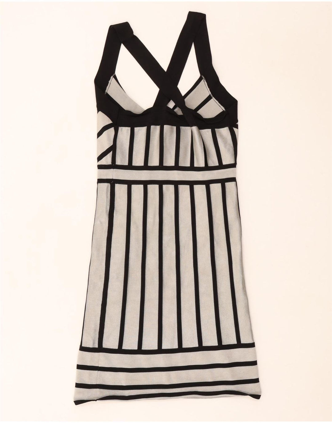 French Connection Womens Bodycon Dress UK 12 Medium White Striped