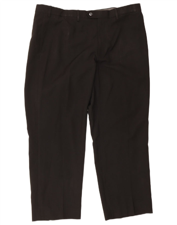 Pantaloni da abito vestibilità regolare da donna Marks & Spencer W38 L29 poliestere nero