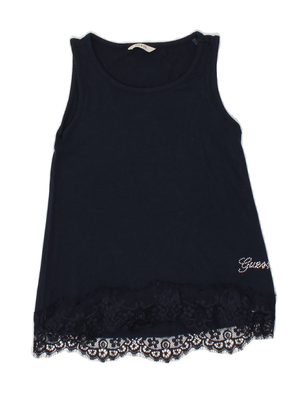 GUESS Girls Sleeveless Basic Dress 5-6 Years Navy Blue Viscose Vintage Guess and Second-Hand Guess from Messina Hembry 