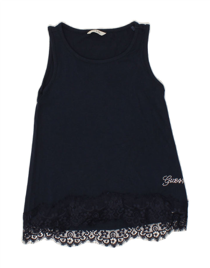 GUESS Girls Sleeveless Basic Dress 5-6 Years Navy Blue Viscose Vintage Guess and Second-Hand Guess from Messina Hembry 