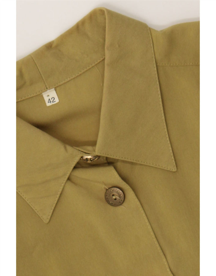 VINTAGE Womens Shirt Blouse EU 42 Large Khaki Viscose Vintage Vintage and Second-Hand Vintage from Messina Hembry 