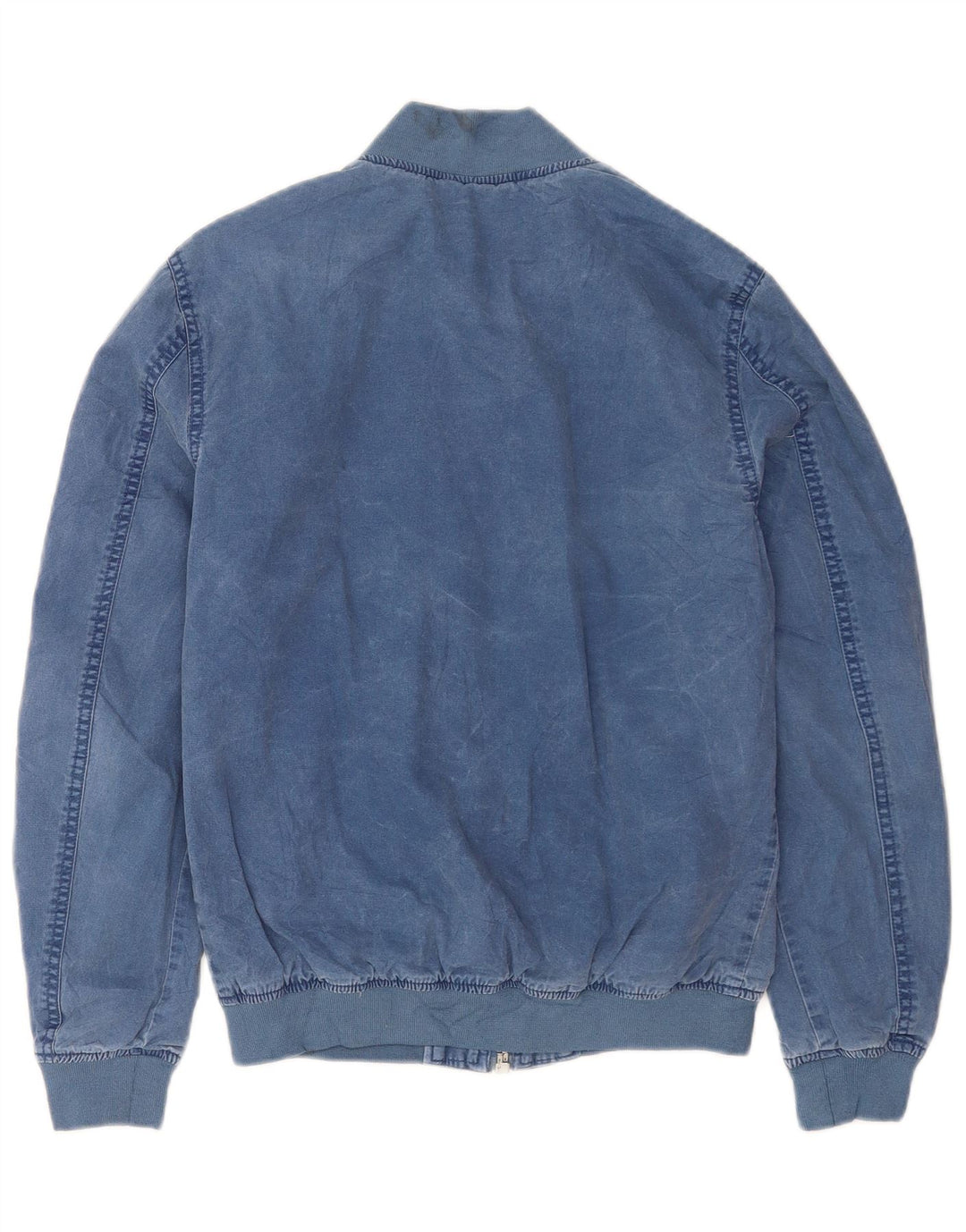 Zara Mens Bomber Jacket UK 36 Small Blue Cotton