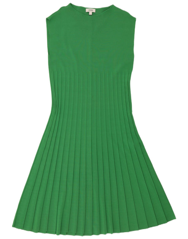 Abito maglione senza maniche da donna Cos UK 14 Large Verde Viscosa
