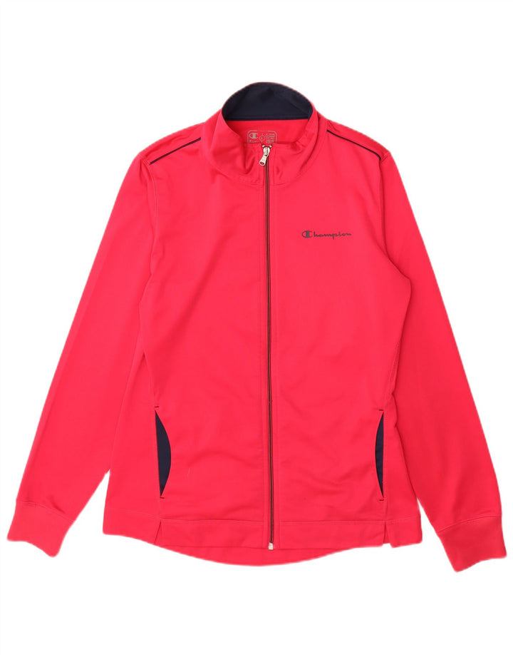 Champion Womens Tracksuit Top Jacket UK 14 Large Pink