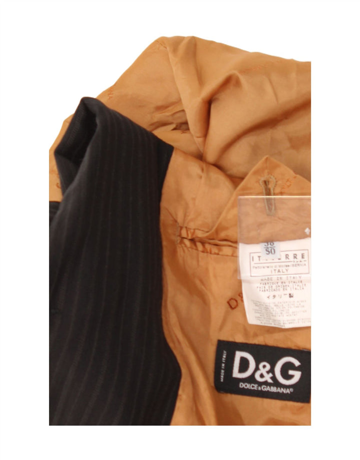 DOLCE & GABBANA Mens 2 Button Blazer Jacket IT 50 Large Black Pinstripe Vintage Dolce & Gabbana and Second-Hand Dolce & Gabbana from Messina Hembry 