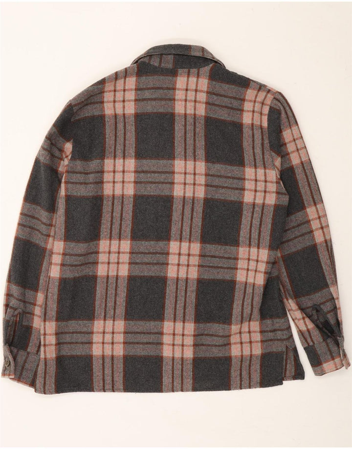 ENARA CAMICE Womens Flannel Shirt UK 16 Large Grey Check Polyester Vintage Enara Camice and Second-Hand Enara Camice from Messina Hembry 
