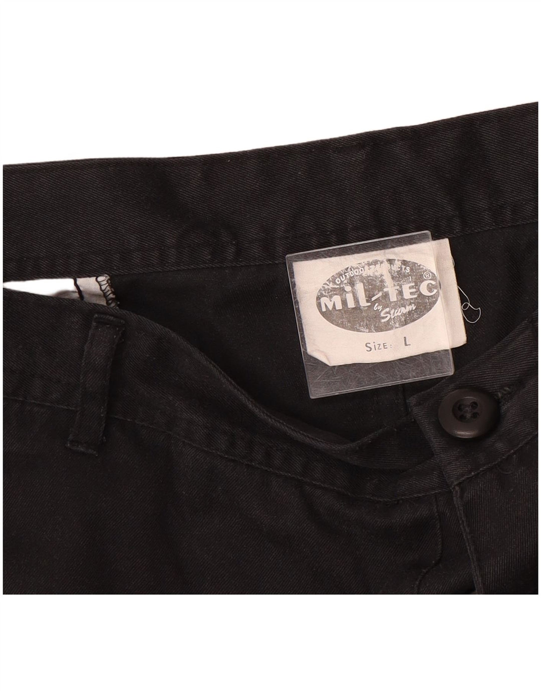 MIL-TEC Mens Cargo Shorts Large W36  Black Polyester