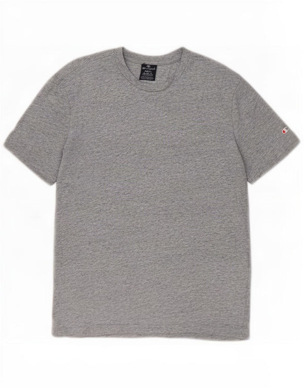 Camiseta masculina Champion de algodão manchado cinza pequeno