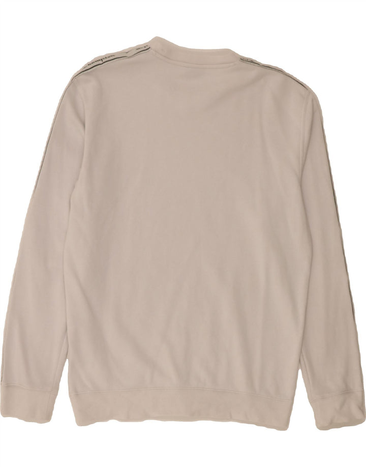 CHAMPION Mens Graphic Sweatshirt Jumper Medium White Cotton Vintage Champion and Second-Hand Champion from Messina Hembry 