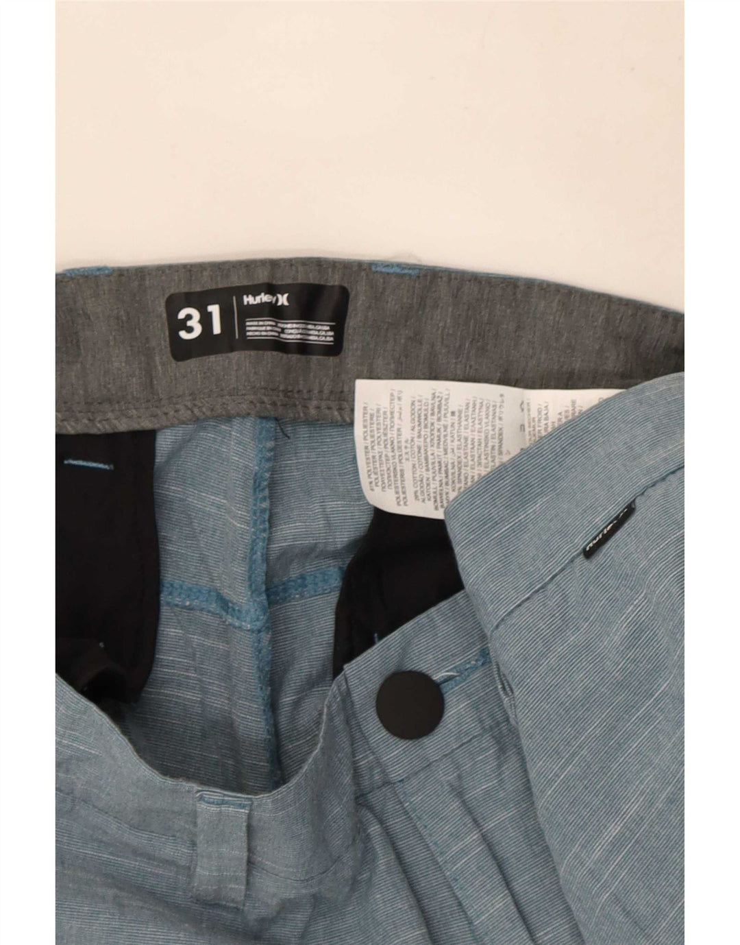 Hurley Mens Chino Shorts W31 Medium Blue Flecked Polyester