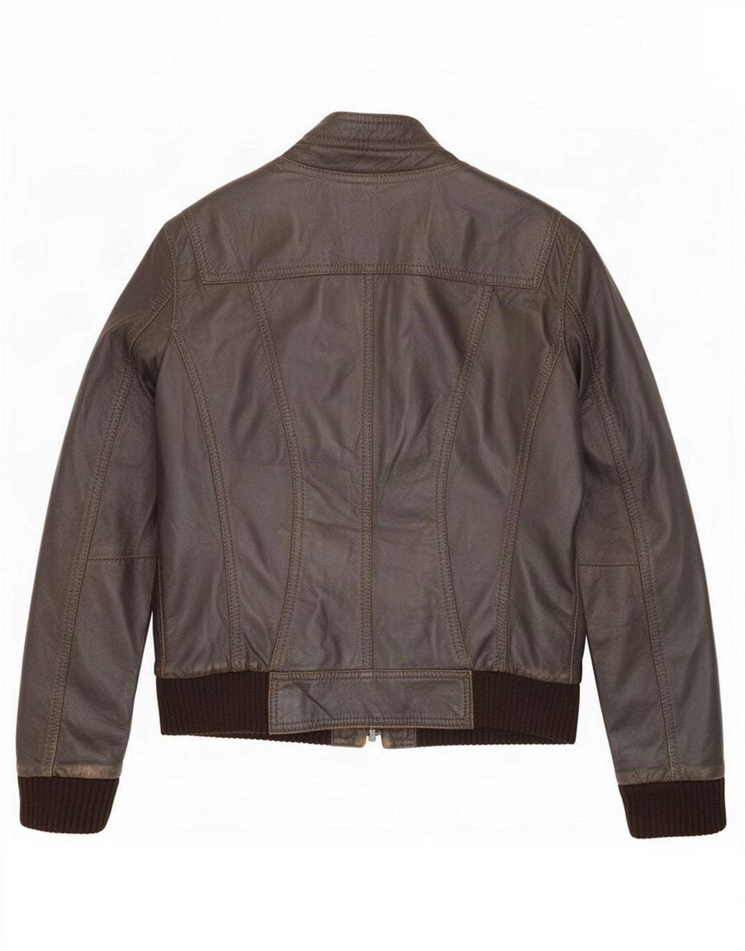 Vintage Mens Bomber Leather Jacket IT 48 Medium Brown