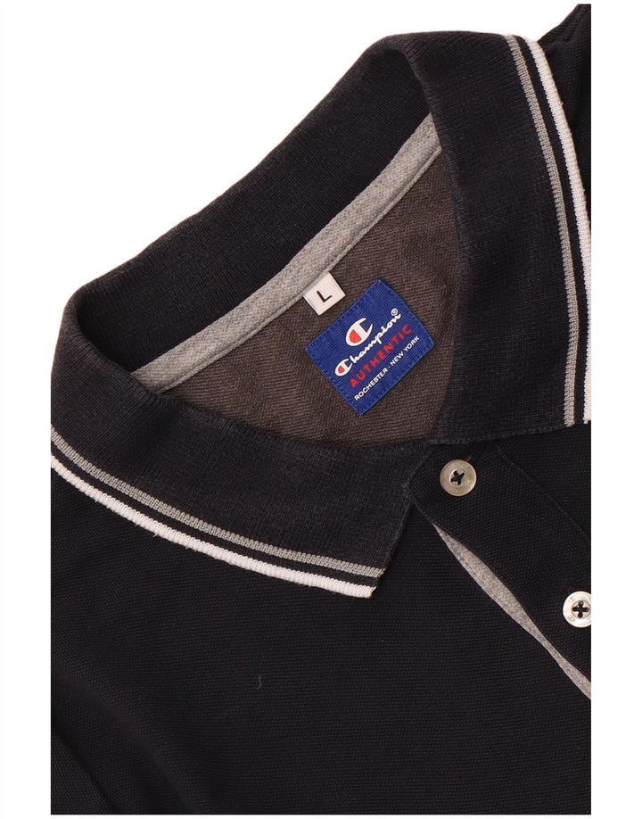 Champion Mens Polo Shirt Large Navy Blue