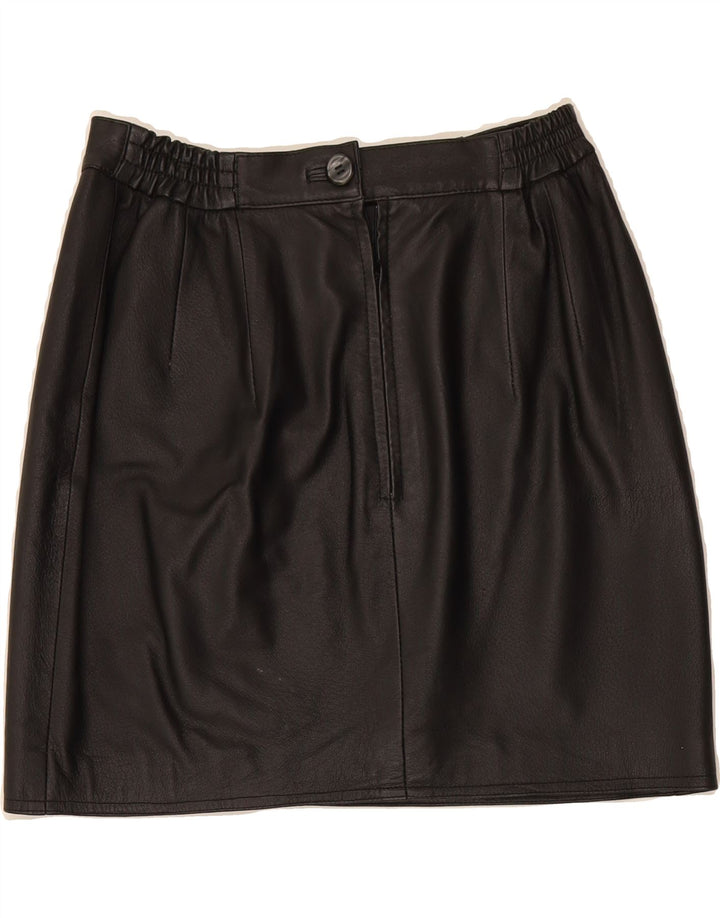 VINTAGE Womens Mini Leather Skirt IT 42 Medium W28  Black Leather Vintage Vintage and Second-Hand Vintage from Messina Hembry 