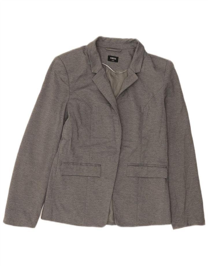 Oasis Womens Open Blazer Jacket UK 10 Small  Grey Polyester