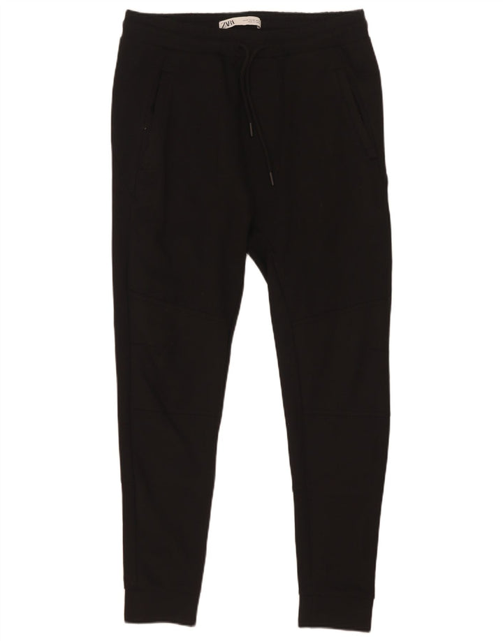 Zara Mens Tracksuit Trousers Joggers Medium Black Polyester