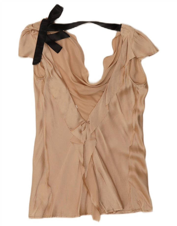 Liu Jo Damebluse Top IT 42 Medium Beige Colourblock Silke