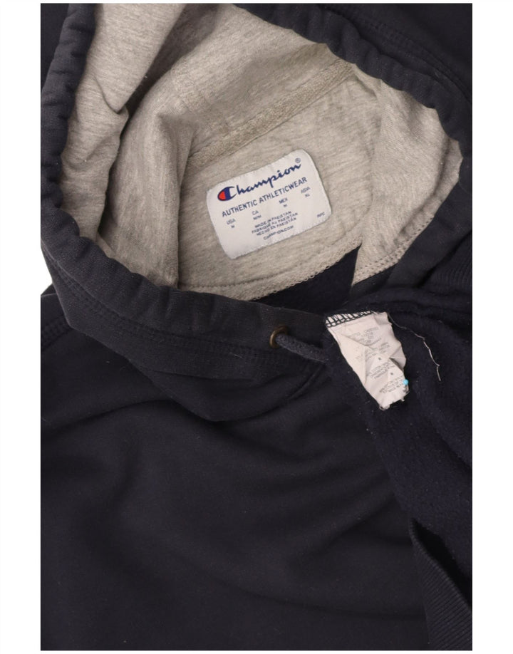 CHAMPION Mens Hoodie Jumper Medium Navy Blue Cotton