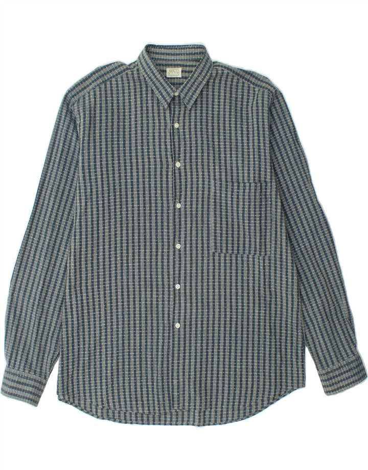 MANUEL RITZ PIPO Mens Shirt Size 41 16 Large Blue Check Cotton Vintage Manuel Ritz Pipo and Second-Hand Manuel Ritz Pipo from Messina Hembry 