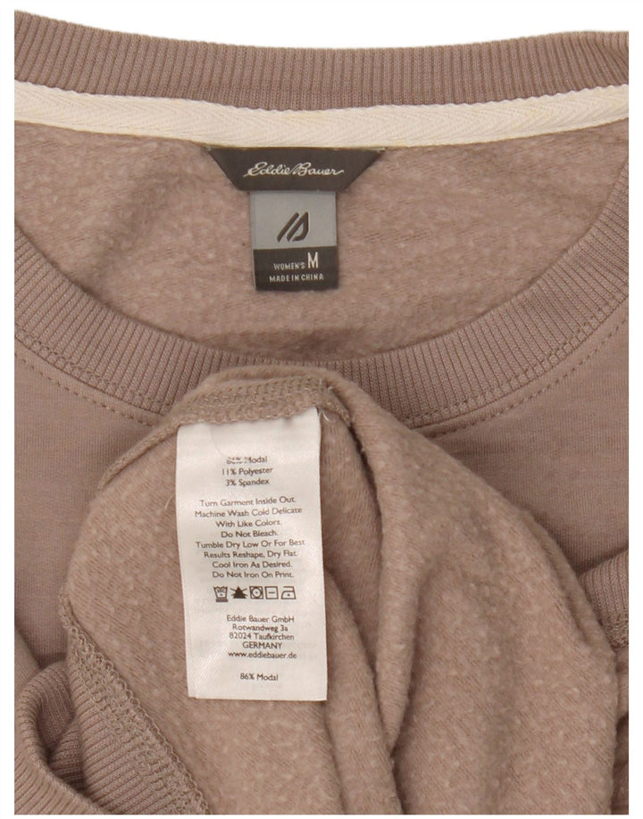 Felpa da donna Eddie Bauer Jumper UK 14 Marrone medio modal
