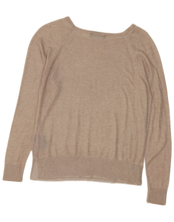 Maglione Zara da donna con scollo a barca UK 10 piccolo in viscosa beige