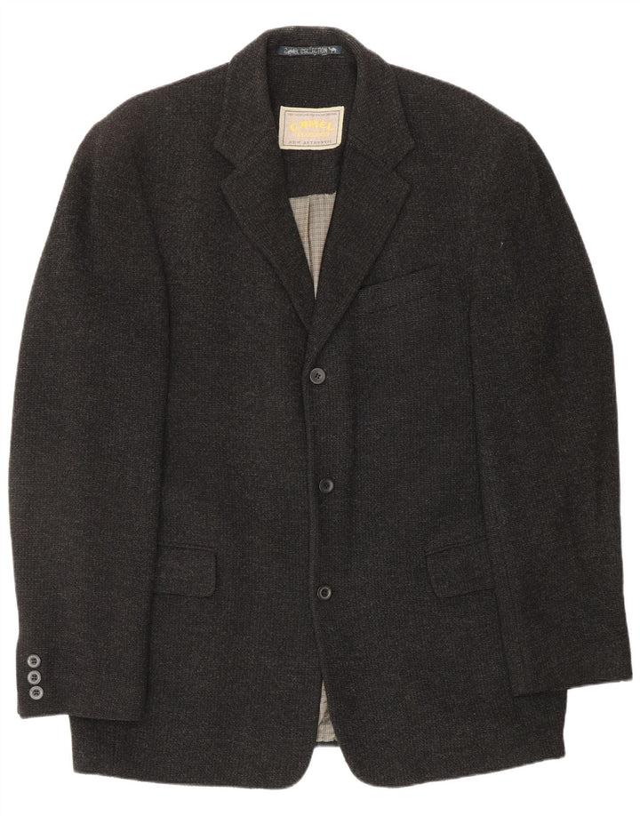 CAMEL ACTIVE Herren-Strickjacke mit 3 Knöpfen, UK 40, große graue Wolle
