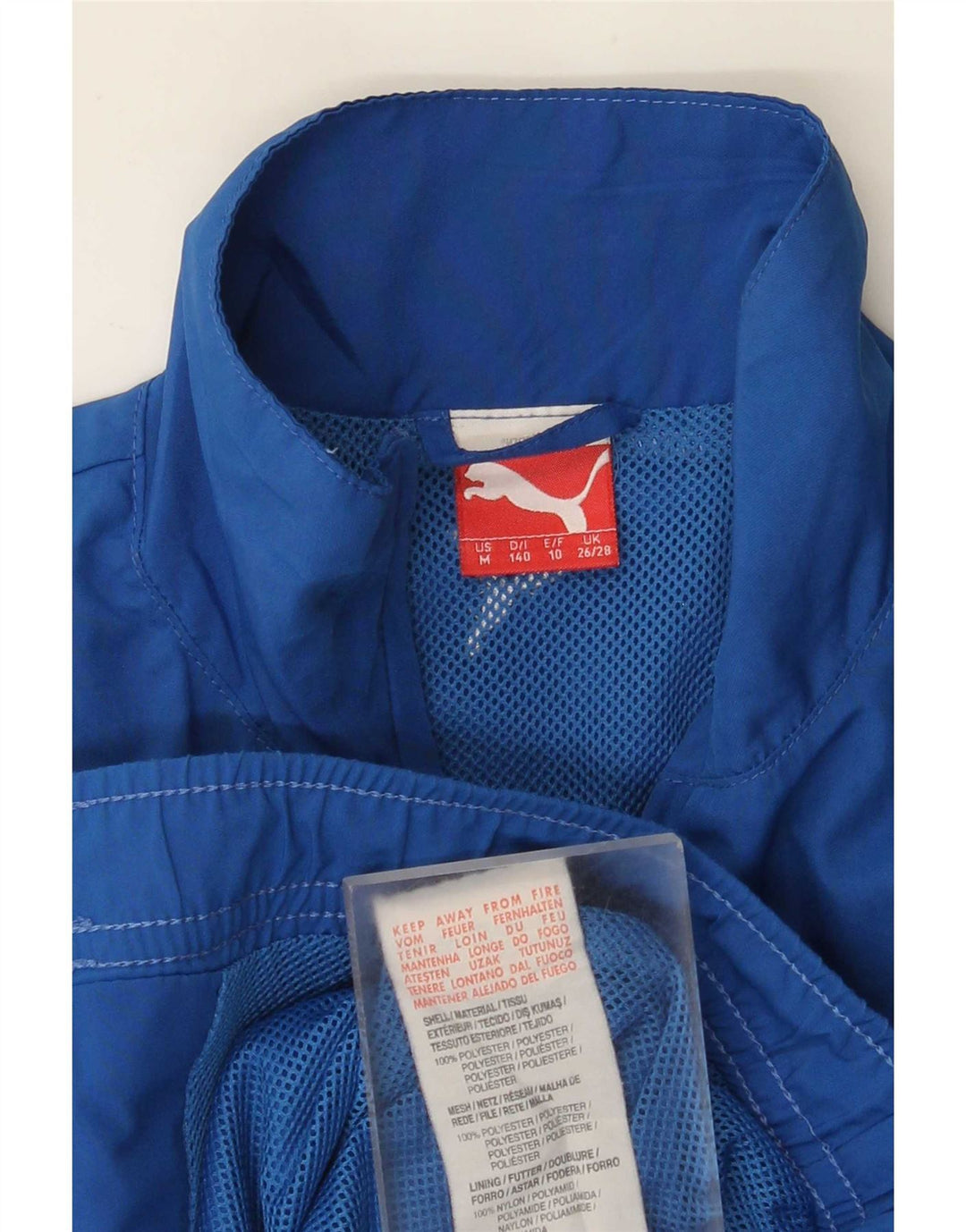 Giacca da tuta grafica da ragazzo Puma 9-10 anni in poliestere blu