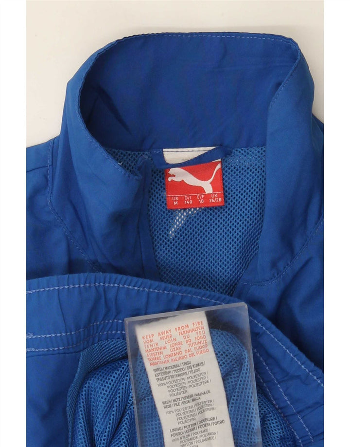 Giacca da tuta grafica da ragazzo Puma 9-10 anni in poliestere blu