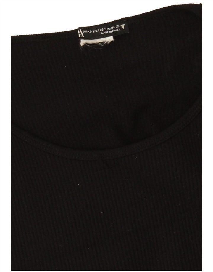 ZARA Womens Crop Top UK 4 XS Black