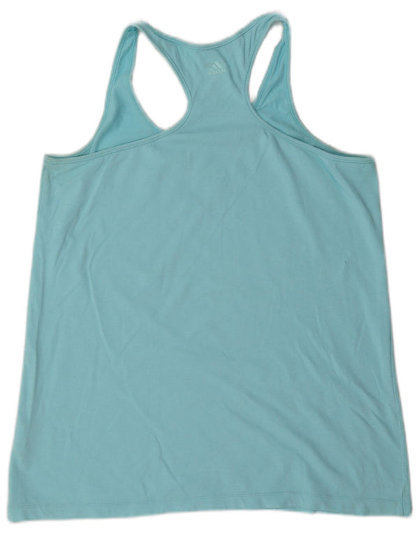 Adidas Dame Climalite Grafisk Vest Top UK 16/18 Stor Blå Bomuld