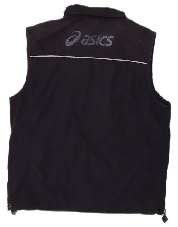 Asics Herre Graphic Utility Gilet UK 38 Medium Navy Blue Polyester
