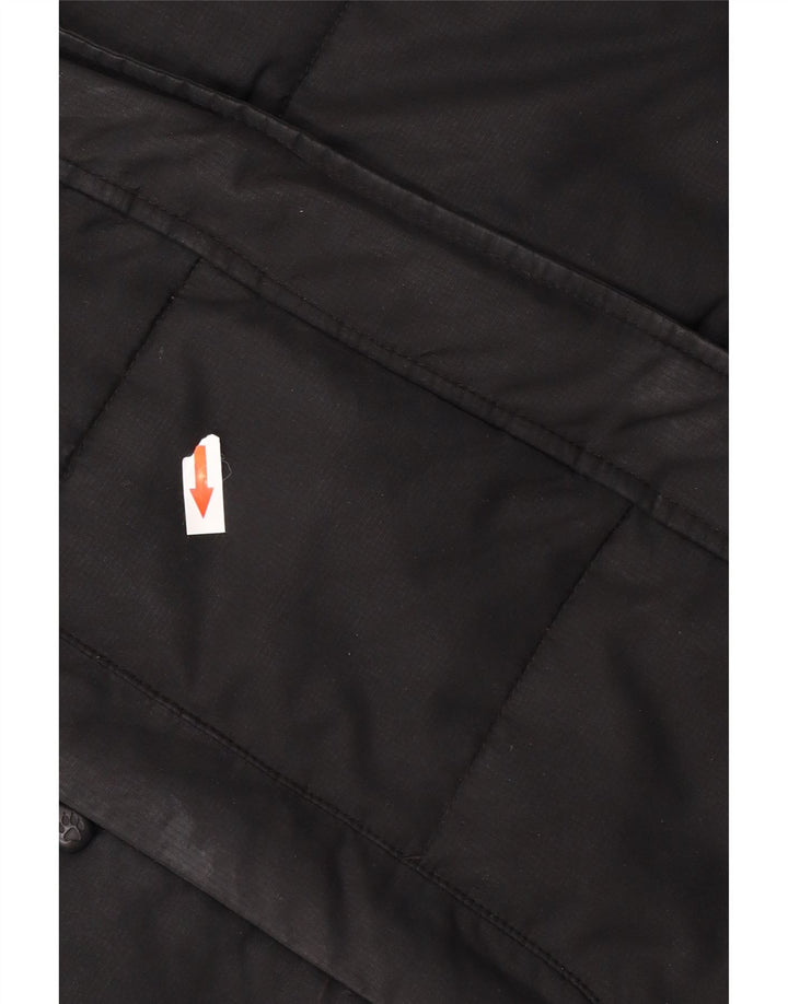 Damski ocieplany płaszcz z kapturem Jack Wolfskin UK 12/14, średni czarny poliester