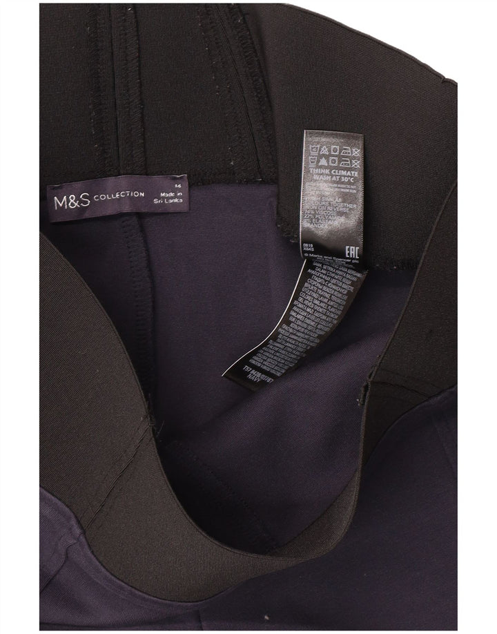 Marks & Spencer Womens Leggings UK 14 Medium  Navy Blue Viscose